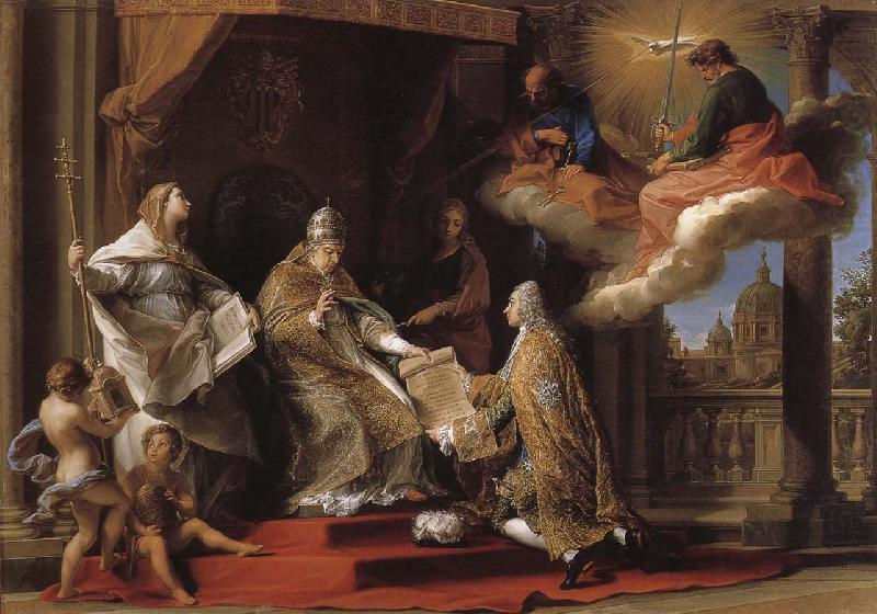 Pompeo Batoni Pope Benedict XIV to the Earl Owen Deke Yi-wide introduction of the Bible, didactic china oil painting image